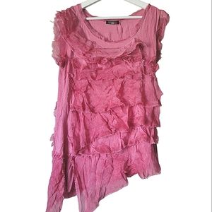 Silk Blouse in Pink One Size Fit